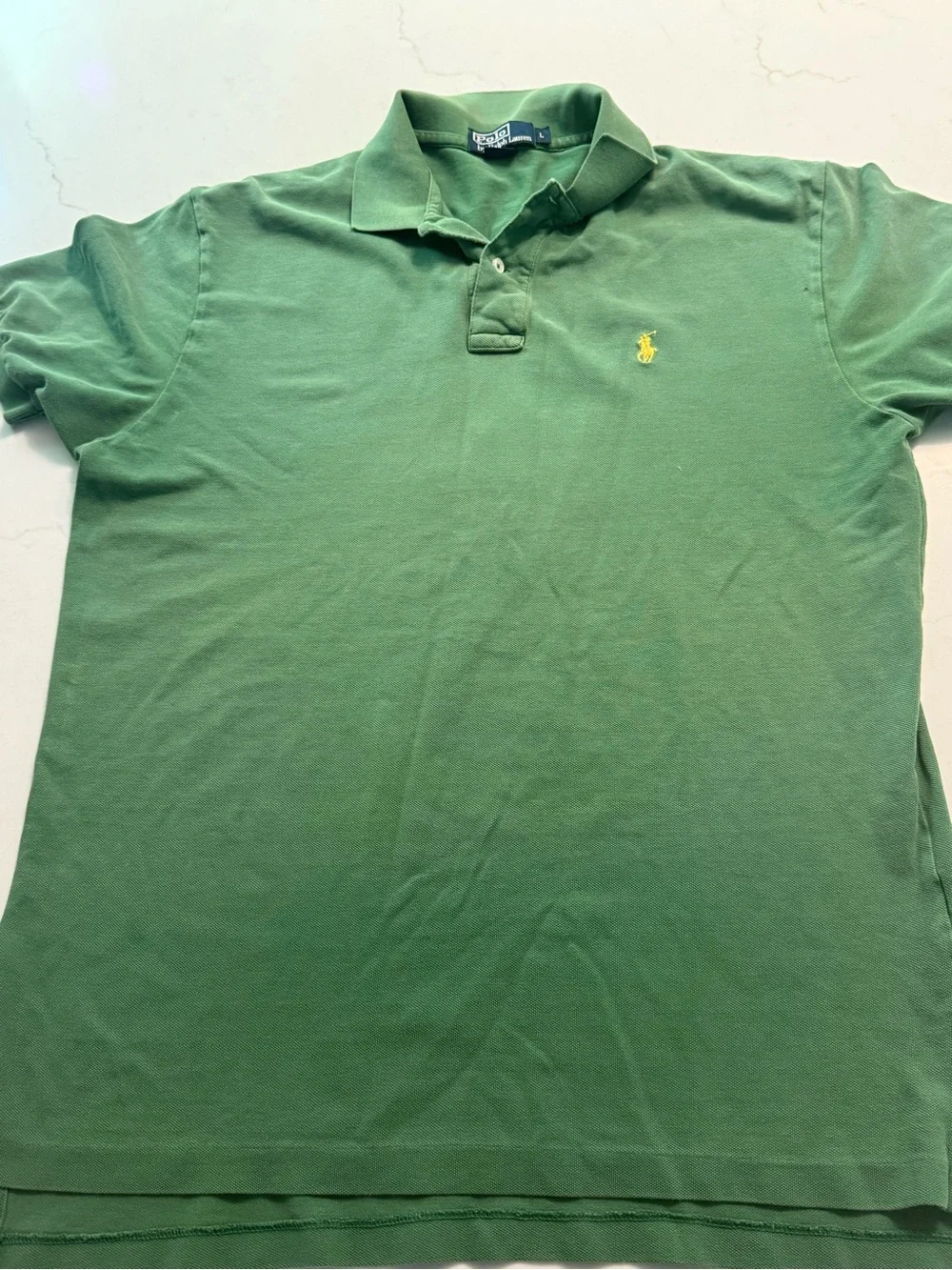 Ralph Lauren Green Polo with Yellow Pony Embroidery